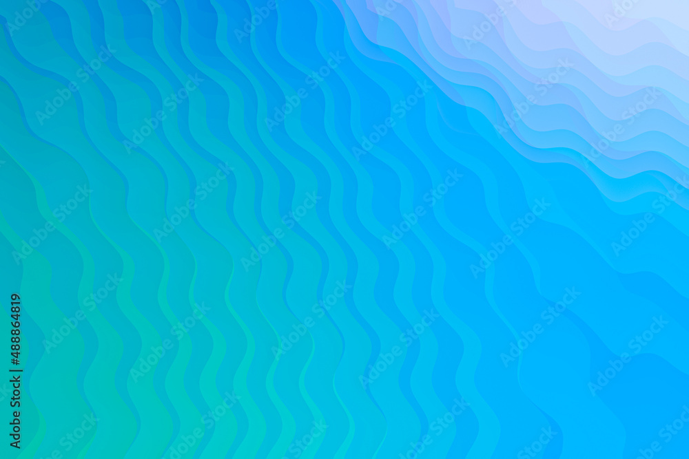 Fototapeta premium Smoothly flowing green, blue and light violet waves