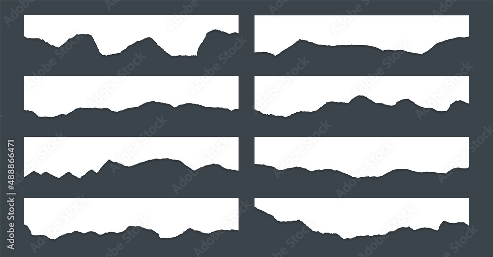 Torn edges of paper, craft design elements vector collection. Ripped edges paper borders Torn edges of paper, craft design elements vector collection. Ripped edges paper borders