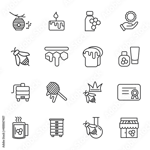 Honey, Apiary, Beekeeping  icons set . Honey, Apiary, Beekeeping  pack symbol vector elements for infographic web