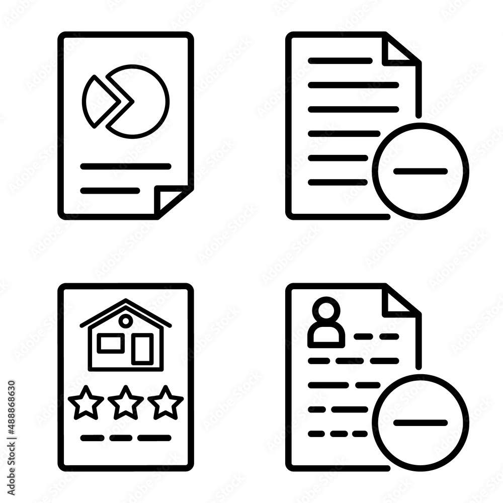 Docs1-2 Flat Icon Set Isolated On White Background Docs1-2 Flat Icon Set Isolated On White Background