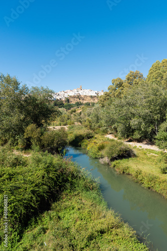 City landscape at daylight of the beautiful andalusian white town of Arcos de la Frontera  Cadiz  Andalusia  Spain