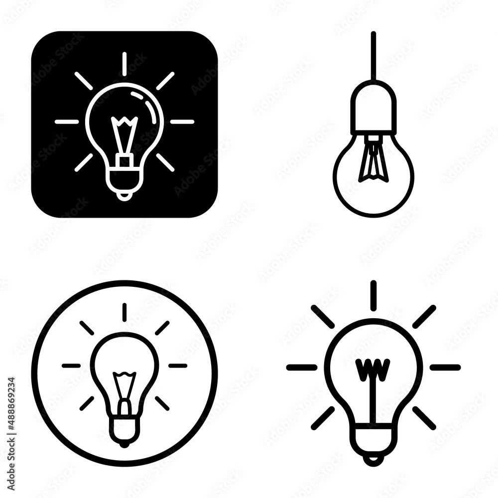 Lightbulbs1-3 Flat Icon Set Isolated On White Background Lightbulbs1-3 Flat Icon Set Isolated On White Background
