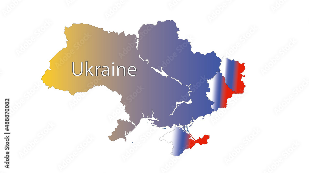 Karte Ukraine mit besetzten Gebieten