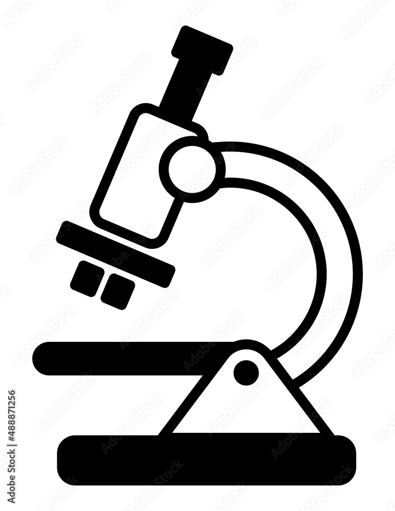 Microscope Flat Icon Isolated On White Background Microscope Flat Icon Isolated On White Background