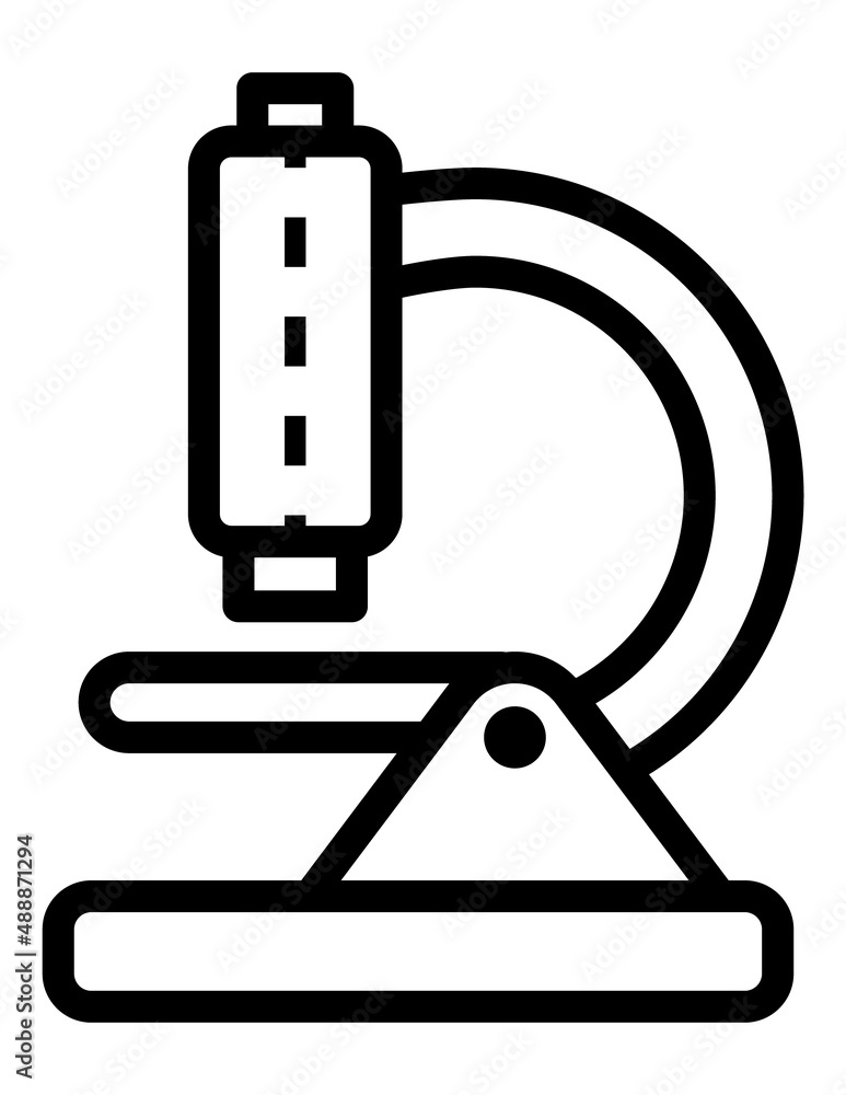 Microscope Flat Icon Isolated On White Background Microscope Flat Icon Isolated On White Background