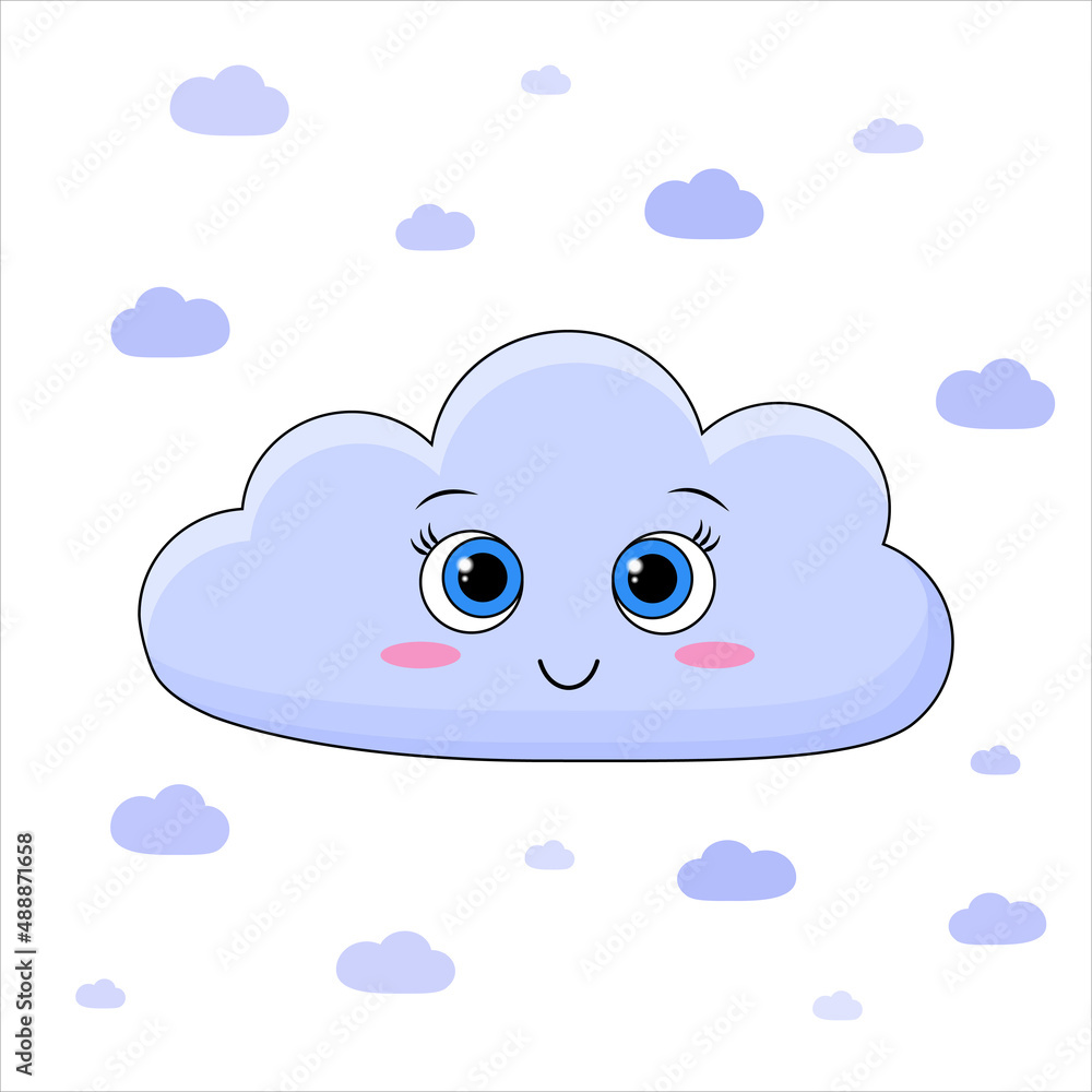 Cute cartoon cloud. Vector illustration Cute cartoon cloud. Vector illustration