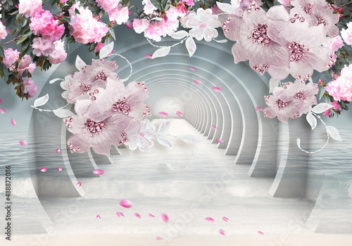 3d-kwiaty-w-tunelu