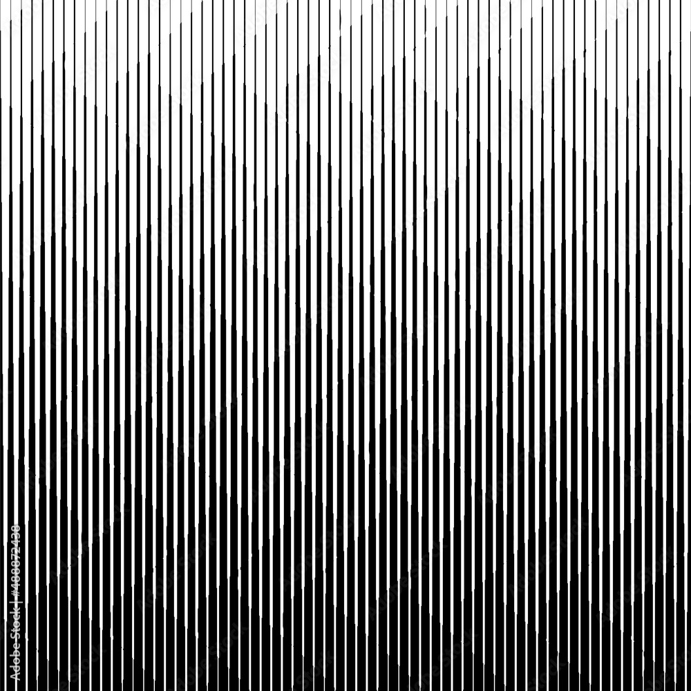 Geometric seamless border. Gradient pattern. Halftone linear texture. Abstract line gradation for design prints. Modern intricate lattice. Black simple patern on white background. Vector illustration - obrazy, fototapety, plakaty 