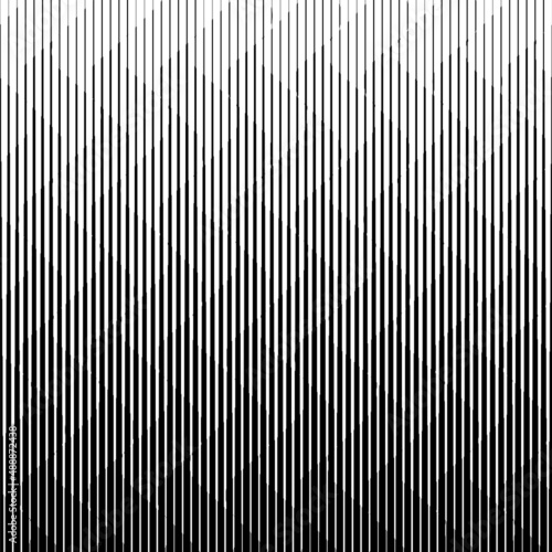 Geometric seamless border. Gradient pattern. Halftone linear texture. Abstract line gradation for design prints. Modern intricate lattice. Black simple patern on white background. Vector illustration photo