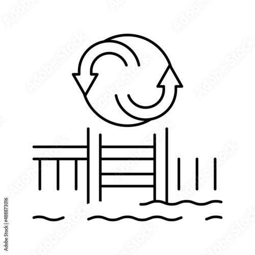 pool remodeling services line icon vector illustration