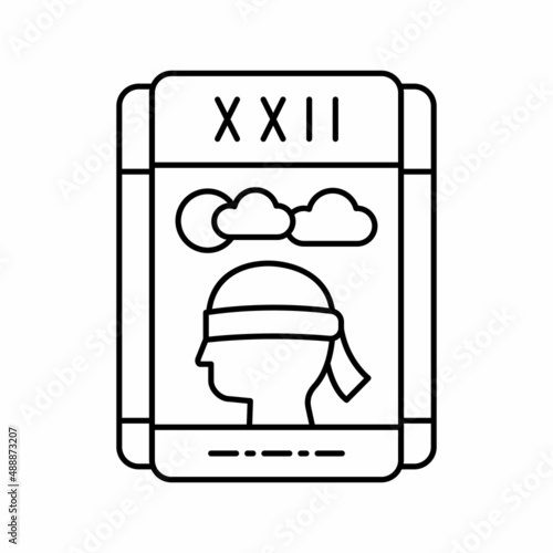 tarot cards astrological line icon vector illustration