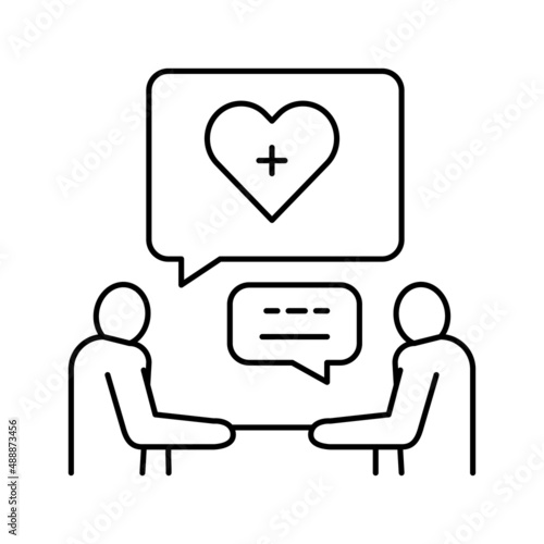 consultation homecare service line icon vector illustration
