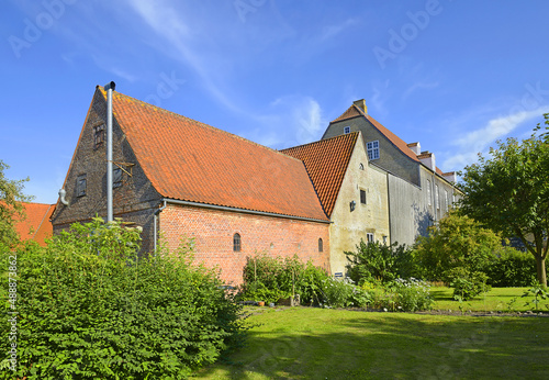 Architecture of the old town of Christiansfeld - UNESCO World Heritage Site, Denmark, Europe. photo