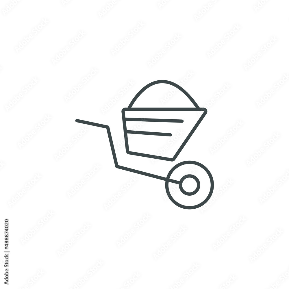 Wheelbarrow icons symbol vector elements for infographic web Wheelbarrow icons symbol vector elements for infographic web