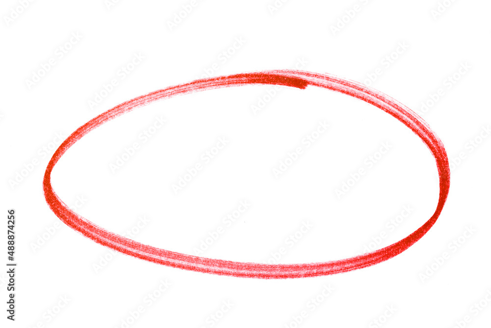 red highlighter circle on white background - Image red highlighter circle on white background - Image