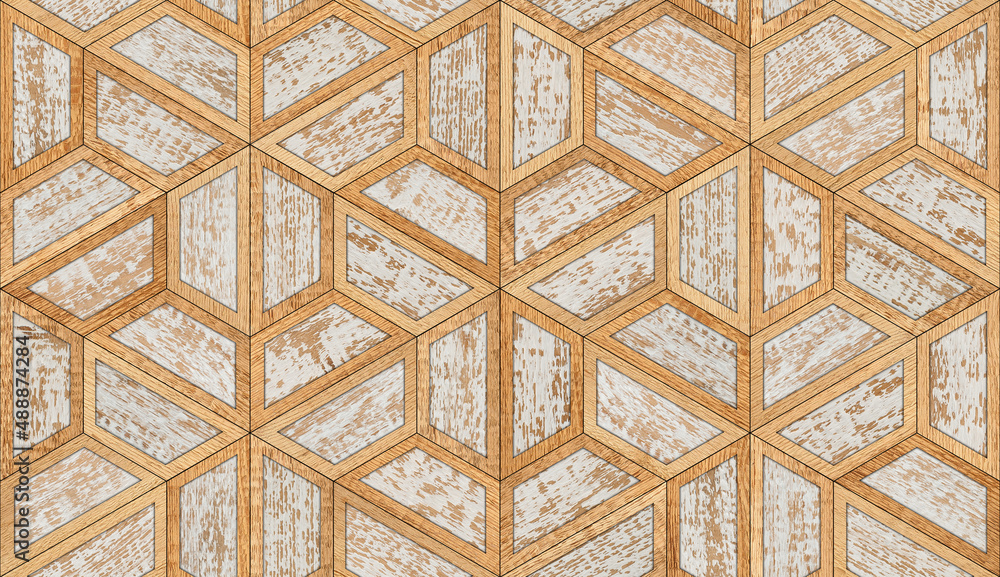 Seamless wood wallpaper with repeat geometric pattern. Decorative wall