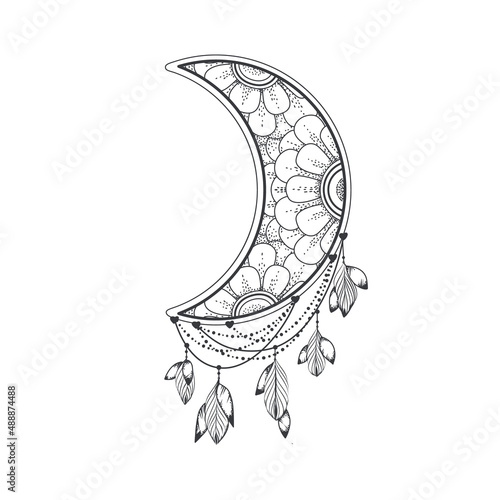 Boho Dream Catcher Vector Art. Dream Catcher style Boho vector illustration design.