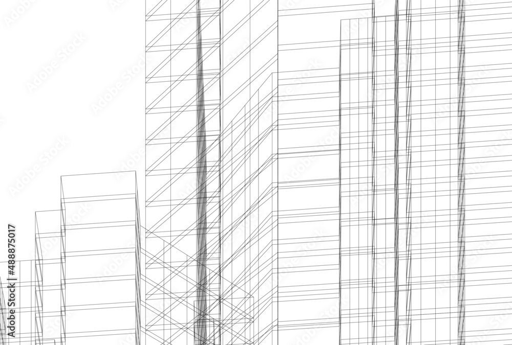 Modern architecture building 3d illustration Modern architecture building 3d illustration