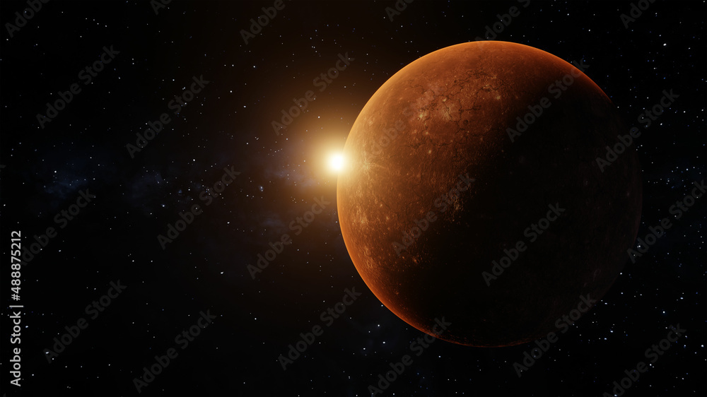 Mars realistic 3D representaton. High quality