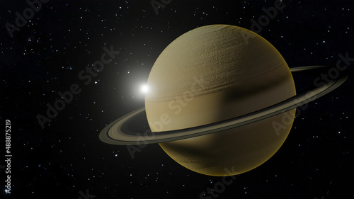 Saturn realistic 3D representaton. High quality