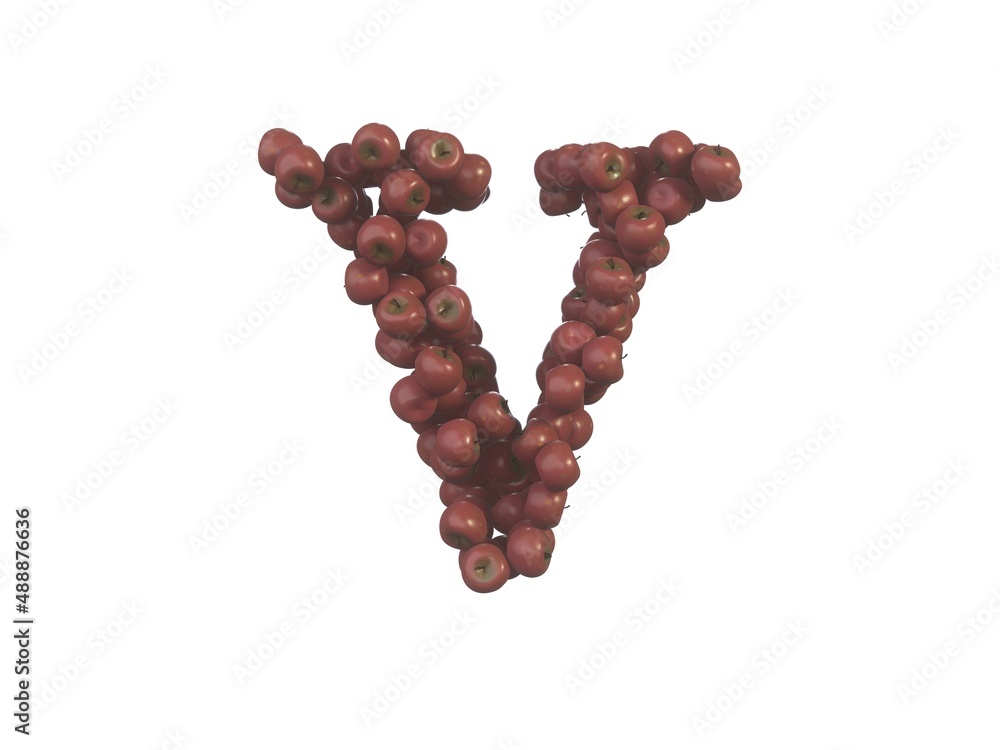 Apple Themed Font Letter V Letter Apple Themed Font Letter V Letter