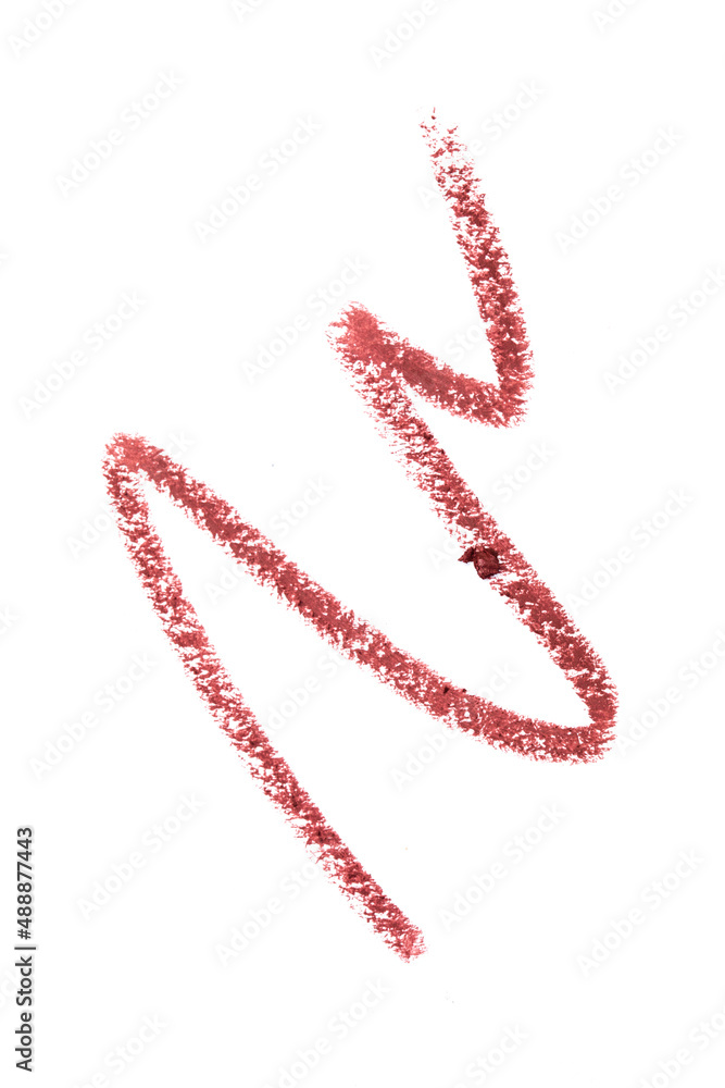Lip liner stroke on white background- Image Lip liner stroke on white background- Image