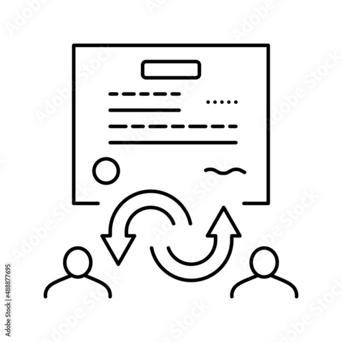 power of attorney law dictionary line icon vector illustration