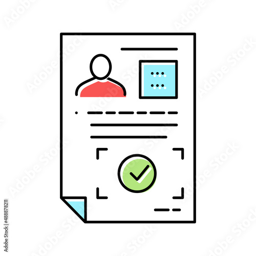 approval allowance color icon vector illustration