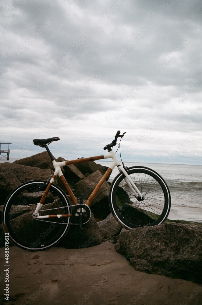Bike on beach (film 35mm)