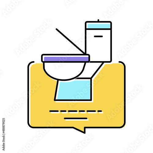 toilet use homecare service color icon vector illustration