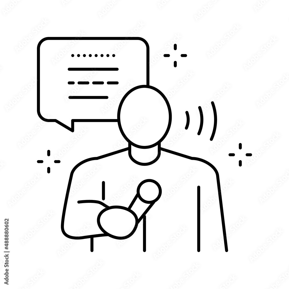 speaker of festival line icon vector illustration speaker of festival line icon vector illustration