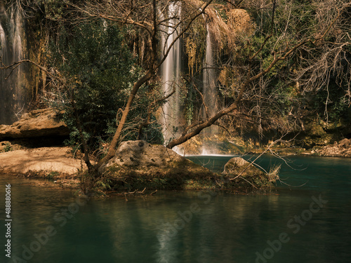 beautiful waterfall in the nature