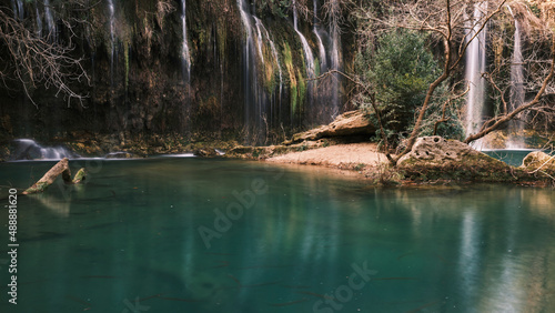 beautiful waterfall in the nature