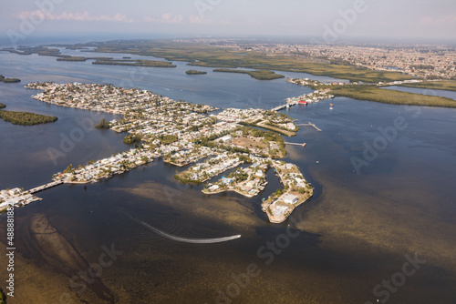 An aerial view of the historic Florida town connecting Pine Island with Cape Coral photo