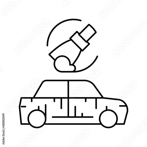 sanding of car line icon vector illustration