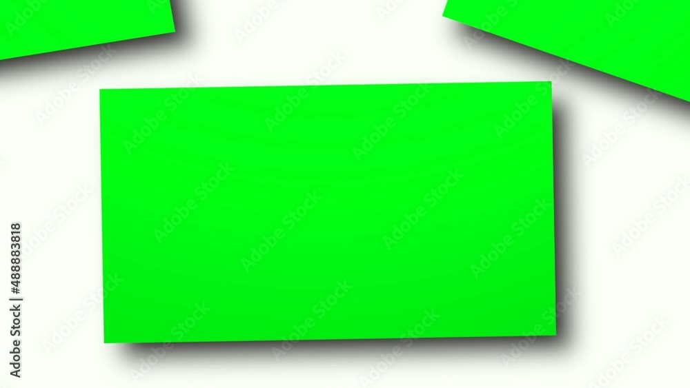 Three floating green screens on a white background Three floating green screens on a white background