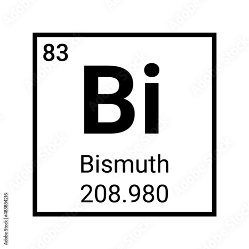 Bismuth chemistry symbol element. Chemical education mass bismuth icon
