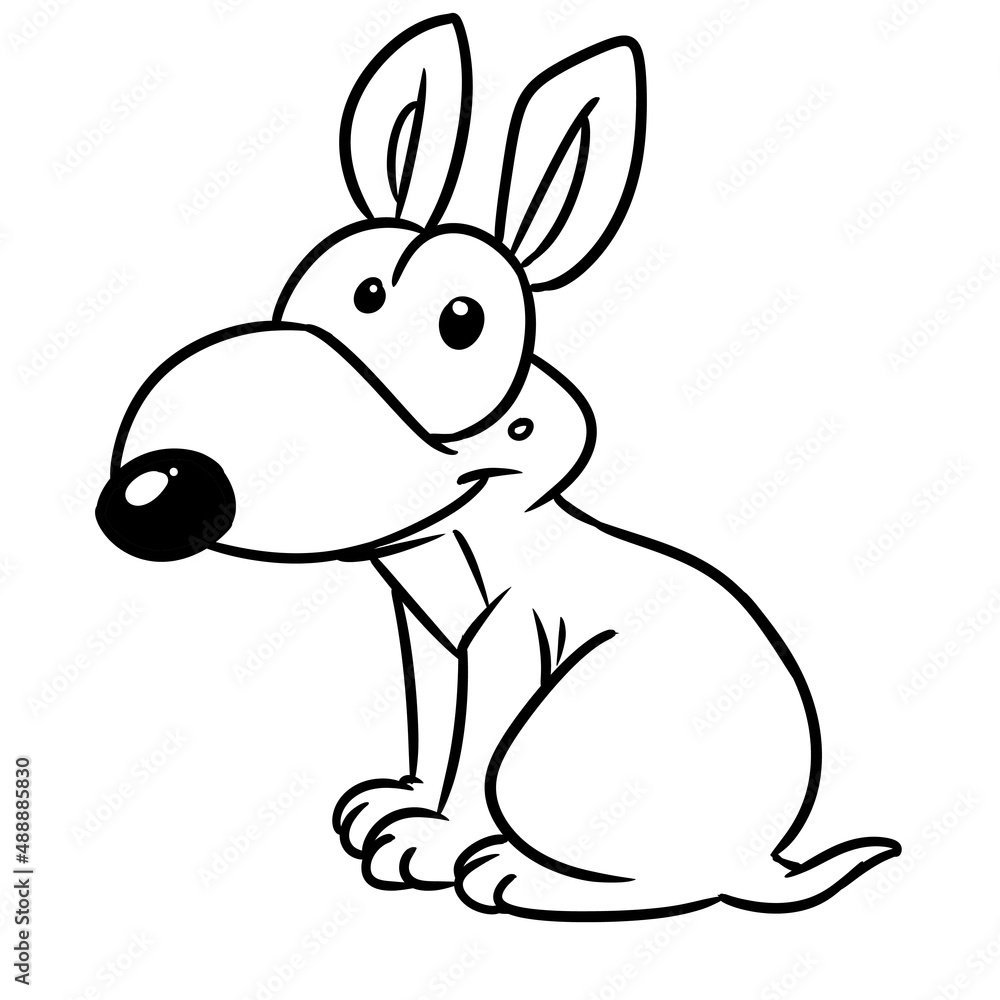 Obraz premium Dog parody animal illustration cartoon contour coloring
