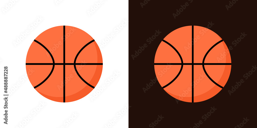 Basketball ball vector icon isolated. Basket ball illustration logo design flat icon