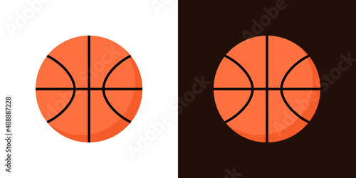 Basketball ball vector icon isolated. Basket ball illustration logo design flat icon © kolonko