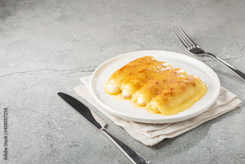 Traditional dessert in northeastern Brazil, known as Cartola or top hat dessert. photo