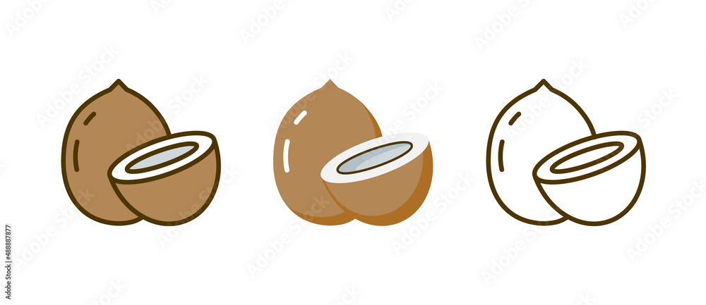 Φωτογραφία Coconut vector line icon logo