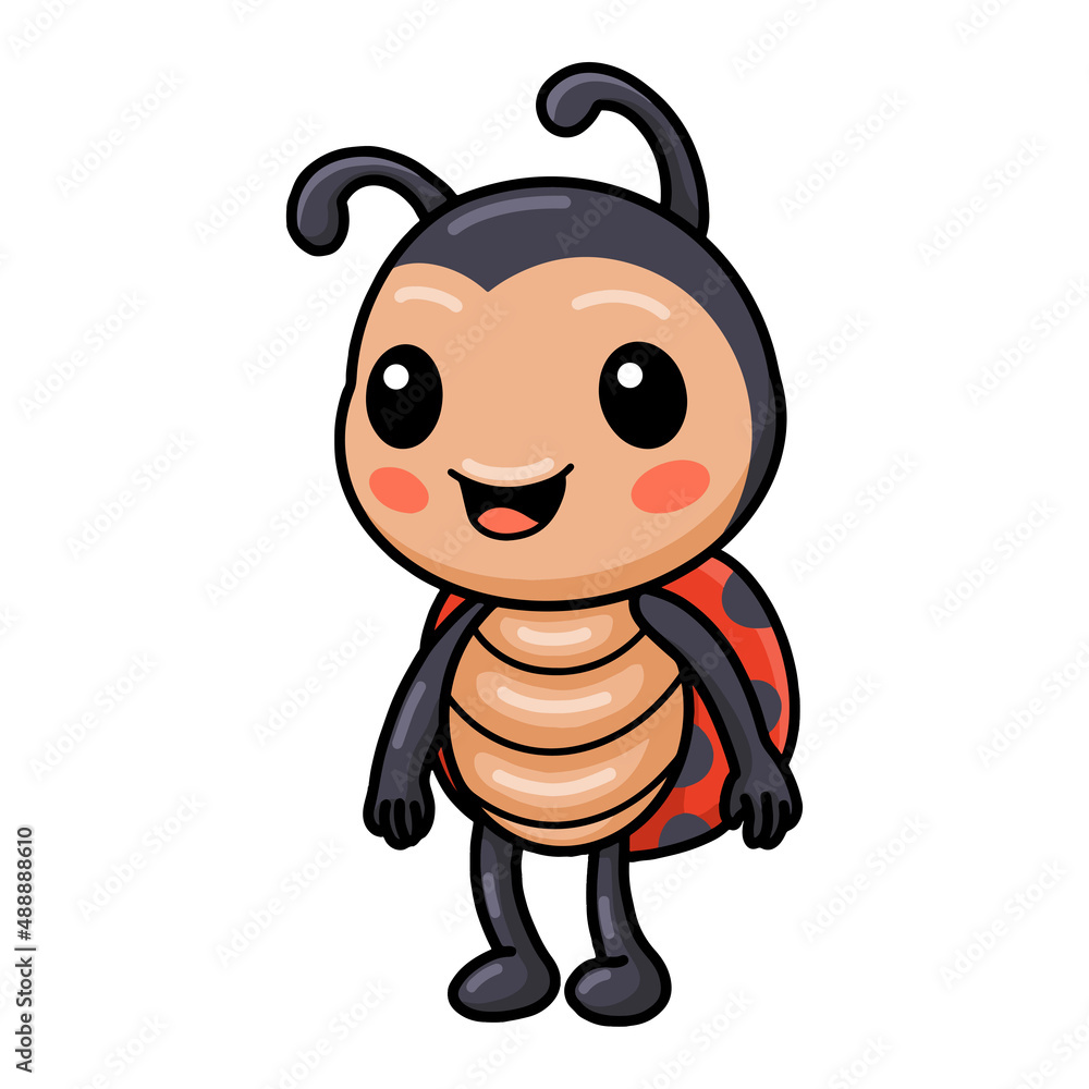 Cute little ladybug cartoon standing Cute little ladybug cartoon standing