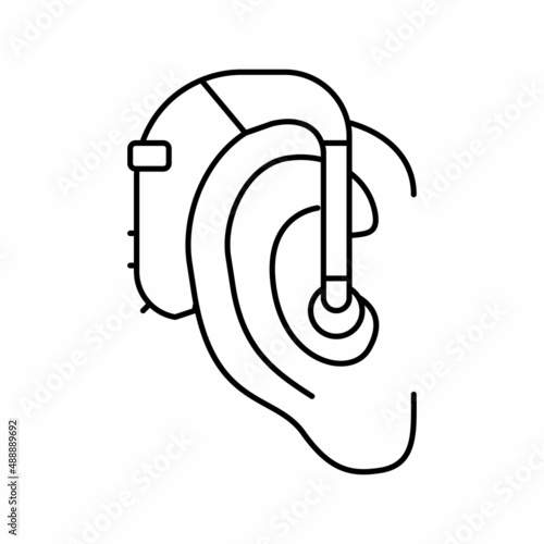 hearing aids line icon vector illustration