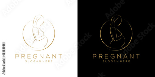 Pregnant mother logo design vector photo