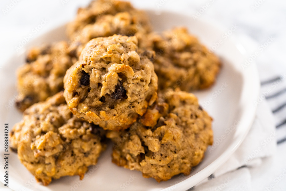 Soft Oatmeal Raisin Walnut Cookies