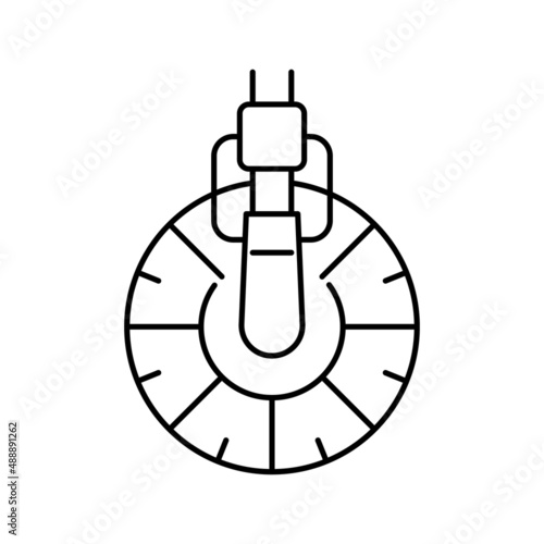 suction cleaner pool line icon vector illustration