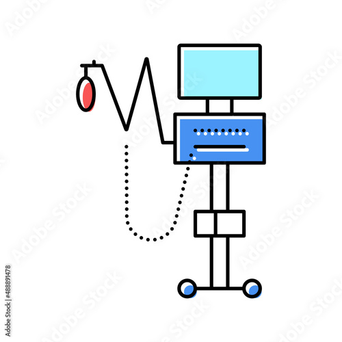 oxygen medical equipment color icon vector illustration