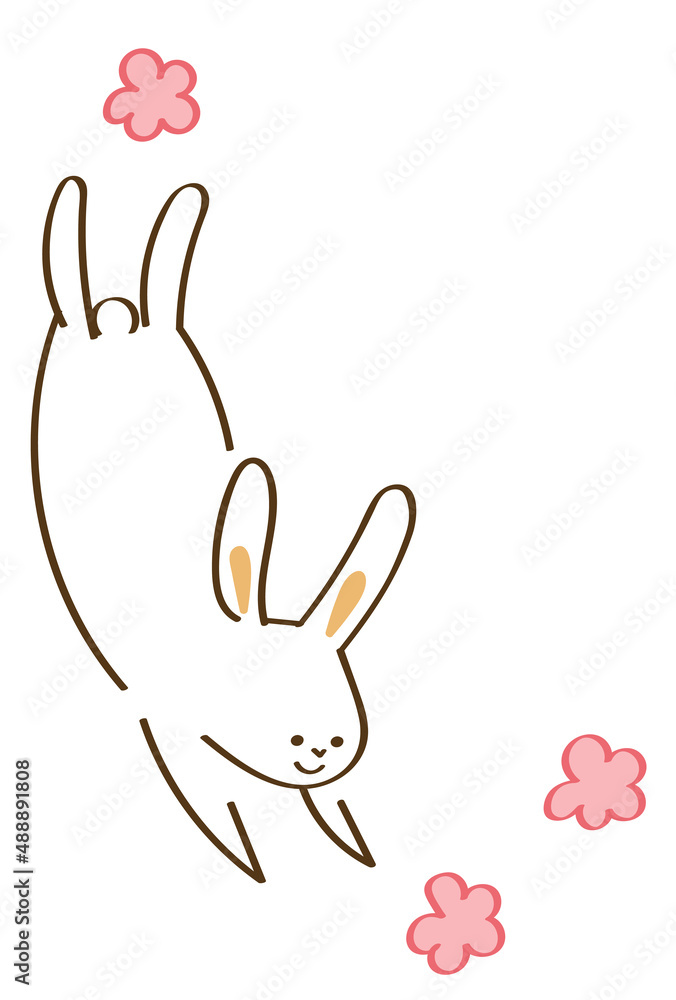 Obraz premium 2023年年賀状素材に使えるうさぎのイラスト