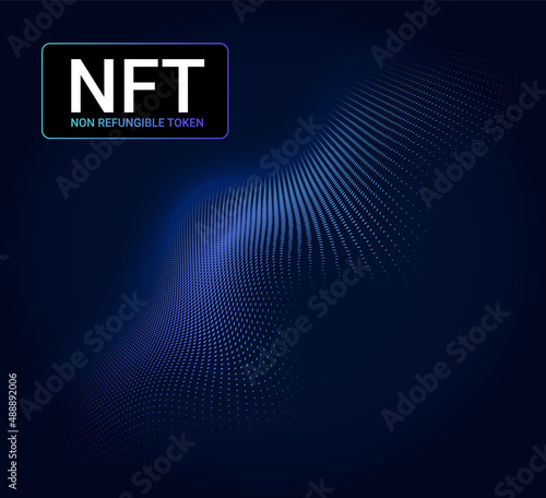 NFT token non fungible digital vector coin. NFT crypto altcoin vector digital logo